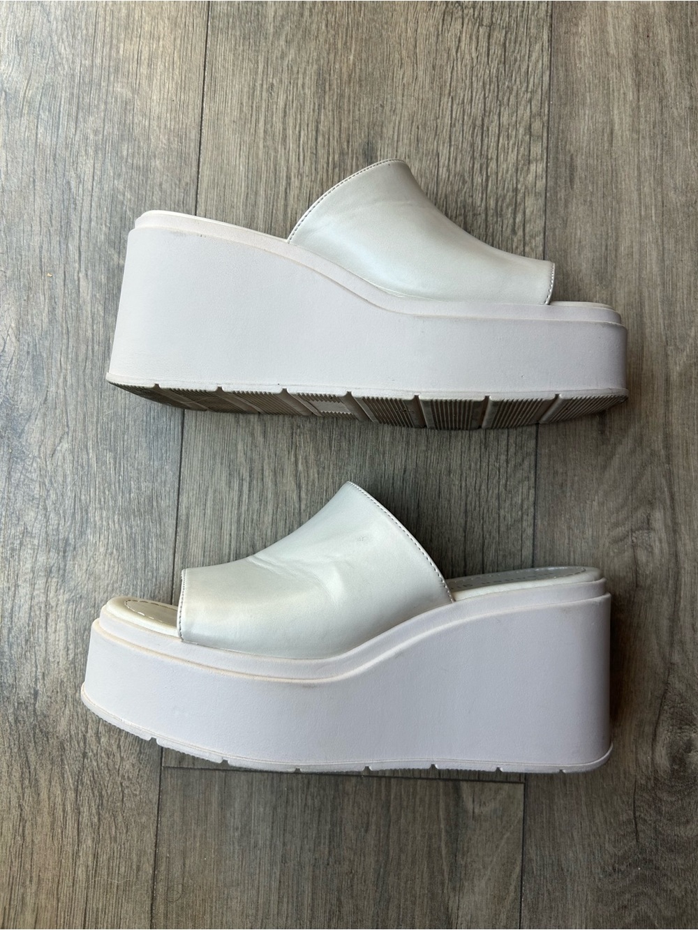 Nude Pink Platform Slide Sandals - Women
